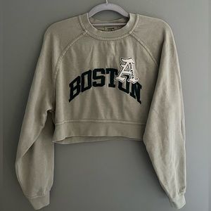 Cropped Green Boston Athletics Crewneck